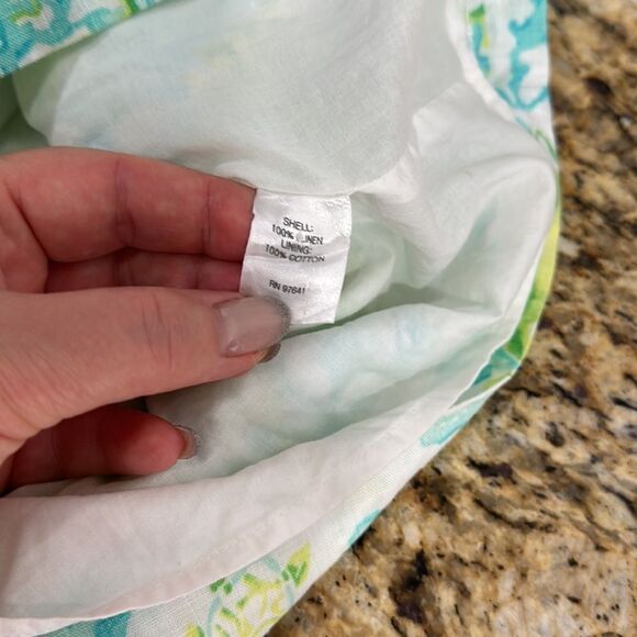 J. Jill Love Linen Ocean Coral Turtle Print Sleeveless V-neck Shift Dress Size M - Picture 5 of 9